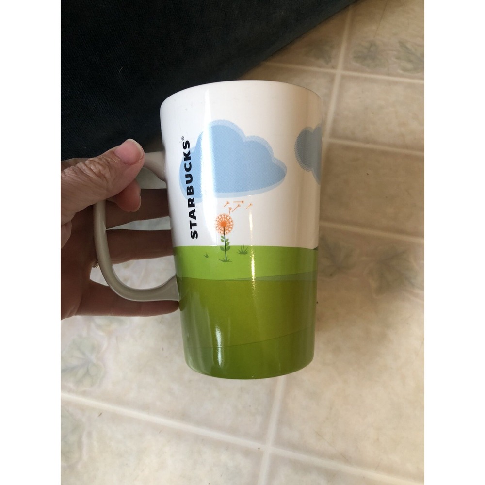 Starbucks Green Dot Collection 2014 Bird On A Bike 16oz Coffee Tea Tall Mug